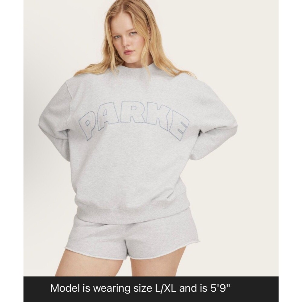 PARKE x Target Mockneck Sweatshirt Women L/XL Gray Pullover NWT IN HAND